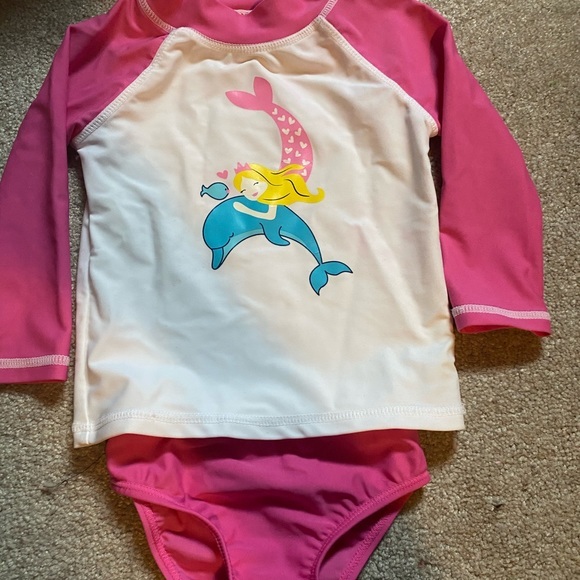 3PC Set Mermaid Bathing Suit & Sandals Baby Girl 12 mo - Picture 9 of 12
